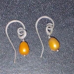 Silpada Sterling Silver Golden Freshwater Pearl Earrings